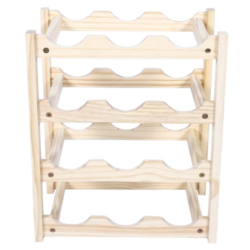 Soporte para botellas de vino de madera con base miniatura 1