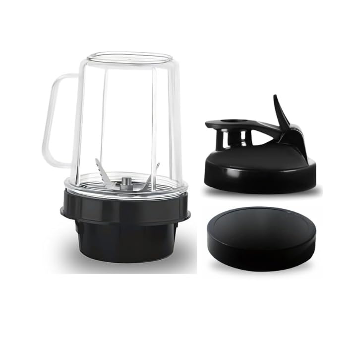 Modena Compact 350ml Food Grade Polycarbonate Jar with Handle | Bullet Mixer Grinder Jar – Compatible with 4 Teeth Coupler & Dual Lock-image-17