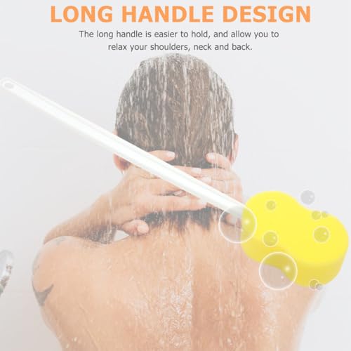 Cepillo de espalda SEWACC de esponja y PP con mango largo para ducha de 2 piezas 5