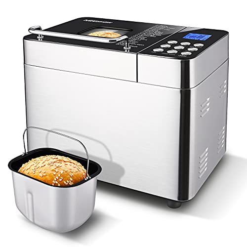 Brotbackautomat Nictemaw 25 in 1 Brotbackautomat Automatischer Backmeister Brotbackmaschine mit LED-Anzeige, 3…