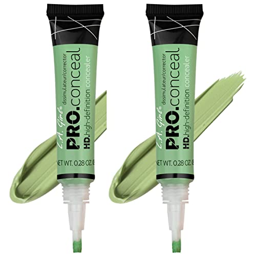 Image of L.A Girl Pro Conceal (Concealer) for Face Makeup, Green (Pack of 2)