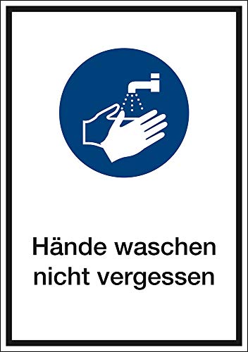 Aufkleber Hände waschen Kombischild für Infektionsprävention