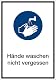 Aufkleber Hände waschen Kombischild für Infektionsprävention