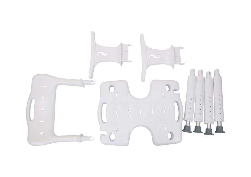 GESUNDHEIT - Ruhiger Duschstuhl | Hochwertiges Aluminium, höhenverstellbar 80-95 cm, anatomisch geformte Sitzfläche, rutschfeste Füße, robust & stabil | 56 × 42 cm | 4,7 kg | 130 kg