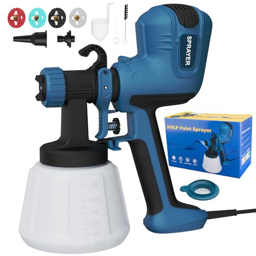 Pistola per Verniciare, 700W HVLP Pistola a Spruzzo per Verniciare con Giunti per Pulizia e...