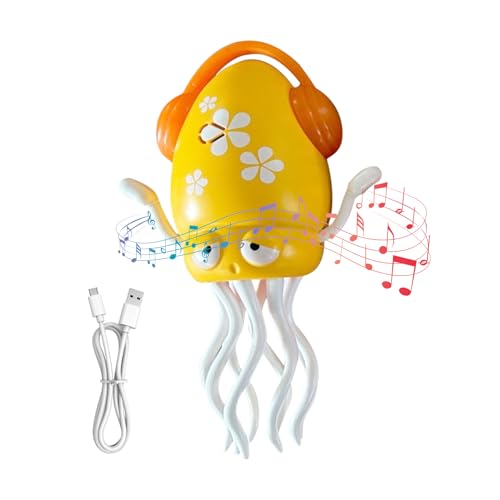 電動タコおもちゃ,LEDライトと音楽で発達促進するイライラくらげ,学校 教室 幼稚園 室内 旅行 プレイルーム用インタラクティブトイ | リビングルームでも活躍