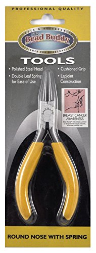 Bead Buddy Round Nose Pliers with Spring Action-Holds, Bends and Picks Up Objects Easily-Ideal for Crafts and Jewelry Making