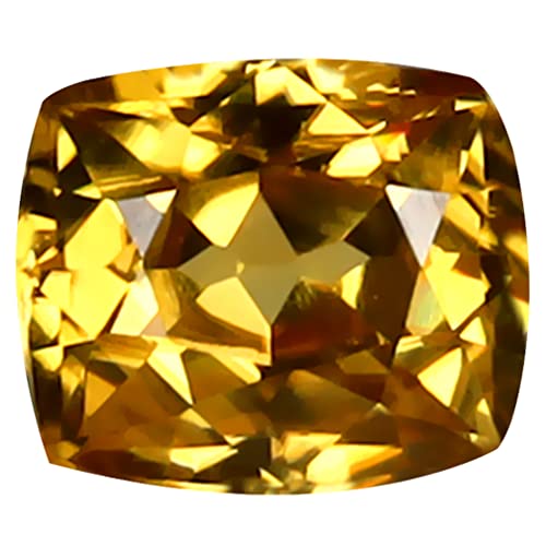 Zircon jaune naturel 1,70 ct : fini les pierres synthétiques avec cette gemme coussin véritable