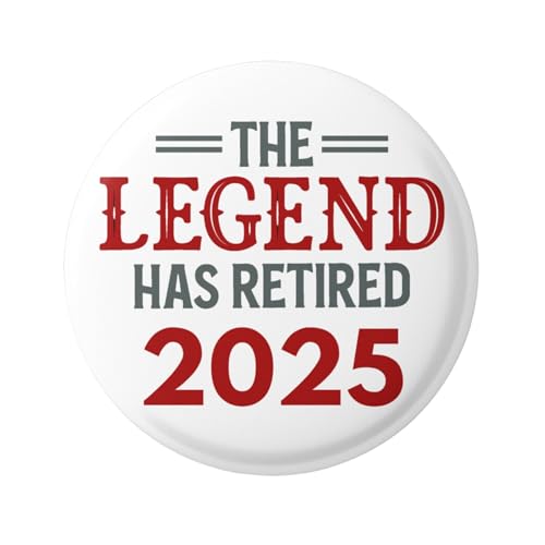 EMUWORKS Retired Badge Pin Button - Glossy Print, Funny Retired Gifts for Men - Bold Humour Retirement Decorations, Happy Retirement Gift Ideas, Goodbye Gifts for Colleagues