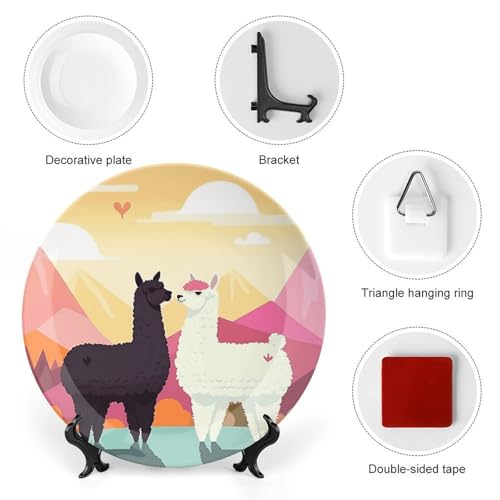 Plato decorativo de porcelana Alpacas in Love 6 pulg miniatura 3