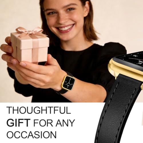 Image of JR.DM Slim Leather Bands Compatible with Apple Watch Band 38mm-49mm | Genuine Leather Thin Band Feminine Design Strap for Iwatch Ultra SE Series 11 10 9 8 7 6 5 4 3 2 1