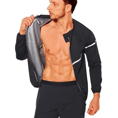 NINGMI Men's Long Sleeve Sauna Sweat Shirt Cover