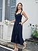 YHHOWEP Women's Formal Midi Dress Wedding Guest Corset Sleeveless Elegant Cocktail A Line Flowy Dresses with Pockets Navy Blue M