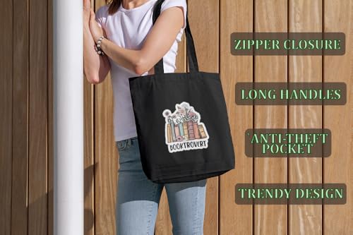 Image of Canvas Tote Bag for Women with Zipper & Pocket(Pack of 1) | Stylish Cotton Handbags for College | Aesthetic Tote Bag for Office, Shopping, Travel, Beach & Daily use