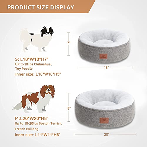 Cat Beds For Indoor Cats,Small Dog Bed,Cuddler Dog Beds,Calming Dog Bed Donut,Soft Anxiety Cozy Pet Beds,Puppy Bed For Small/Medium Dogs Washable Roun #TOP5