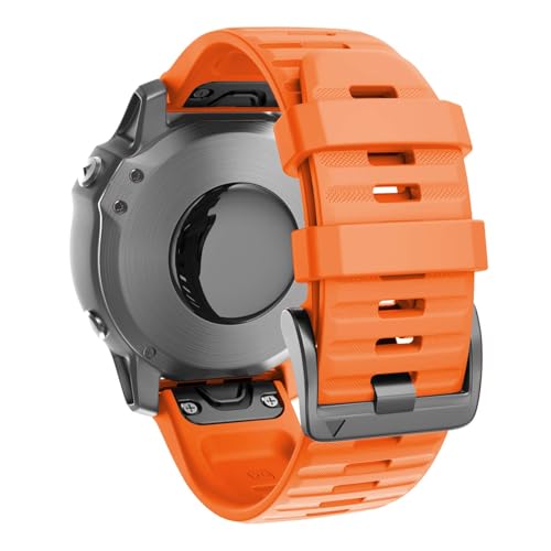 Image of ANCOOL Compatible with Fenix 6X /7X Band 26mm Quickfit Soft Silicone Watch Band Replacement for Fenix 5X /Fenix 8 51mm /Fenix 5X Plus /Fenix 3 /Fenix 6X Pro /Descent Descent MK2i Smartwatches (Orange)
