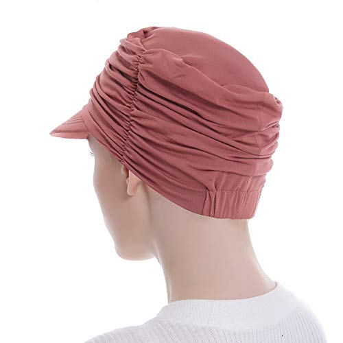 Bamboo Fashion Hat For Woman Daily Use With Brim Visor, Hats For Cancer Chemo Patients (Red) #TOP5