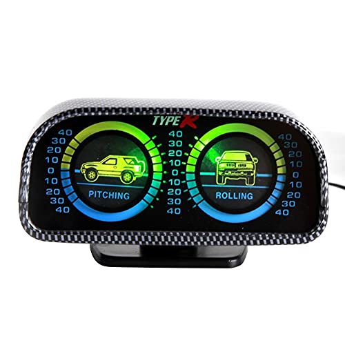 iSpchen Auto Neigungsmesser Offroad Kompass Einstellbare Multifunktions Digitaler Winkelmesser Kfz Neigungsanzeige mit LED-Licht