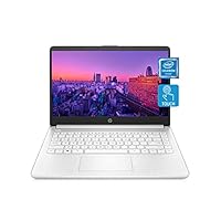 HP 14 Laptop, Intel Celeron N4020, 4 GB RAM, 64 GB Storage, 14-inch HD Touchscreen, Windows 10 Home, Thin & Portable, 4K Graphics, One Year of Microsoft 365 (14-dq0080nr, 2021, Snowflake White)