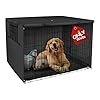 Explore Land Dog Crate Cover Heavy Duty Polyester Pet Kennel Sunshade Universal Fit for 42 inches Wire Cage (Black)