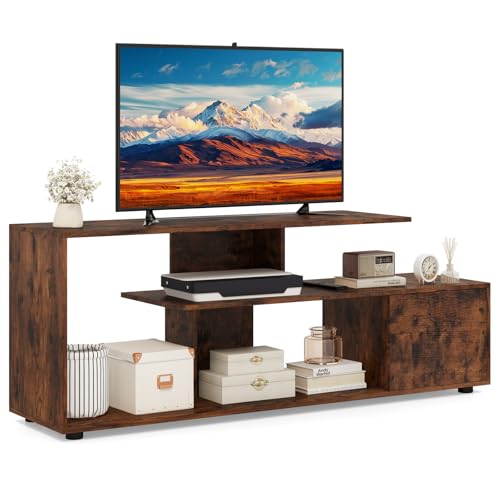 GYMAX Mueble TV con Puerta Magnética Mueble