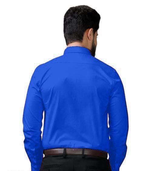 Image of Men's Casual Cotton Blend Shirt | Regular Fit | Full Sleeve | Solid Design