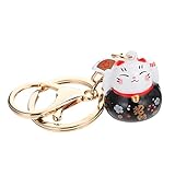 MOBUTOFU Llavero Del Gato Aro Decorativo Para Bolso De Mano Chinito Para Colgar Monedero