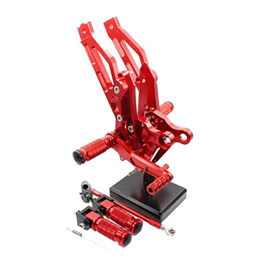 Fotpinnar Justerbar Motorcykel Rearset Foot Peg Rear Set Footpeg Pedal Footrest För Honda Grom MSX125 MSX 125 2012-2017 (Färg : Red)