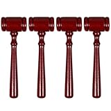 Angoily 4 Stück Teiliges Holzrichterhammer aus Massivem Holz mit Klarem Klang Kompakter Tragbarer Richterhammer für Auktionen Rollenspiele Geschenke für Anwälte Richter Auktionatoren