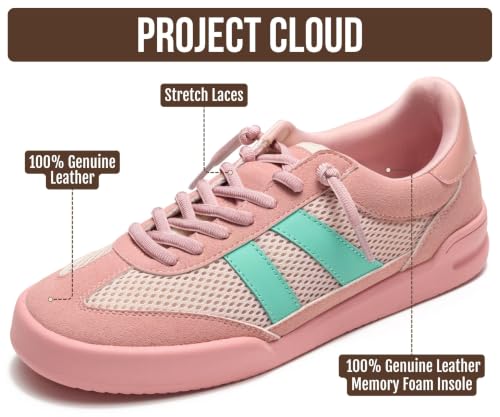 Image of Genuine Leather Slip On Sneakers for Women with Leather Memory Foam Insole | Memory Foam Insole Lightweight Shoes for Women - Womens Fashion Sneakers - Comfortable Women Footwear Everyday Essentials