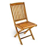 StrongTek Pre-Oiled Teak Folding Chair, Space-Saving Design with No Assembly Needed, Ergonomic Slatted Seat for Comfort, Perfect for Patios, Gardens, Balconies, and Camping