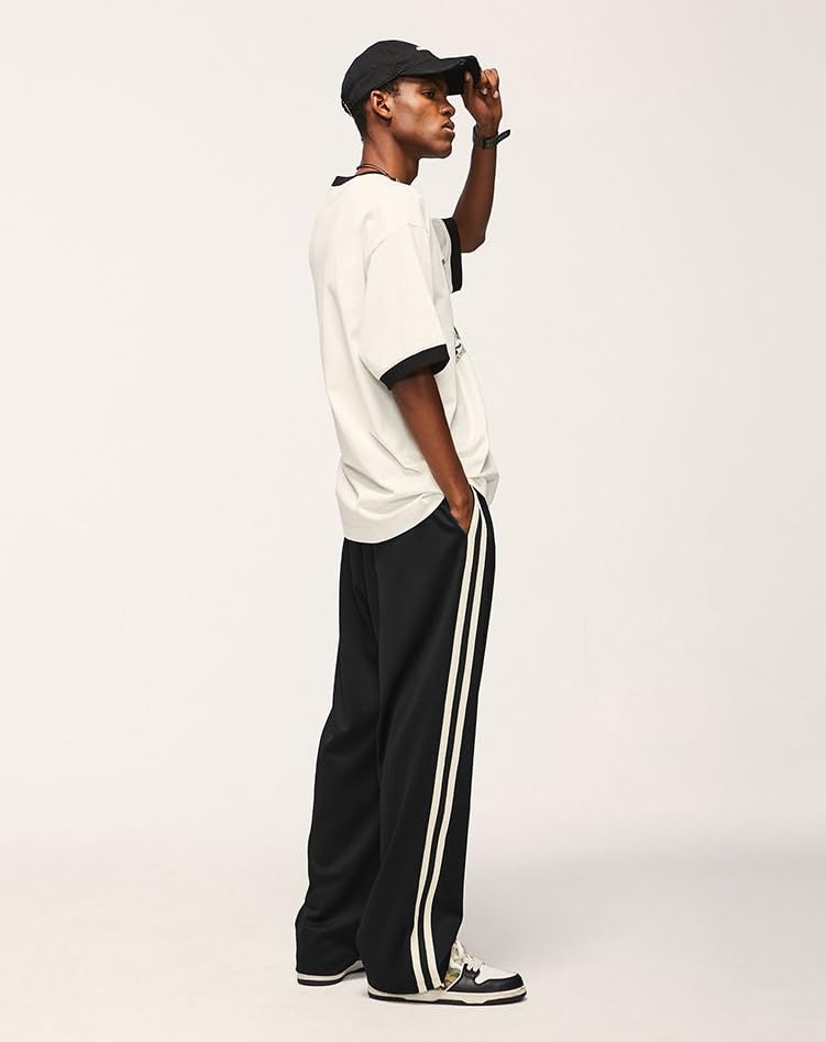 Image of dockstreet Men's /Unisex Open Bottom Drawstring Pure Cotton Stretchable Baggy Jogger Pants