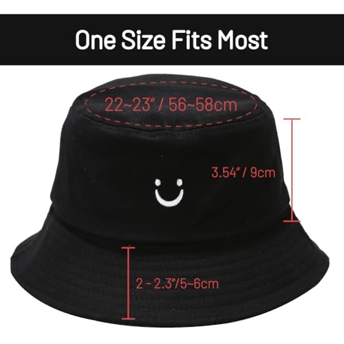 Image of Cotton Bucket Hat for Women Men Summer Travel Sun Beach Bucket Cap, Unisex Outdoor Fisherman Hat