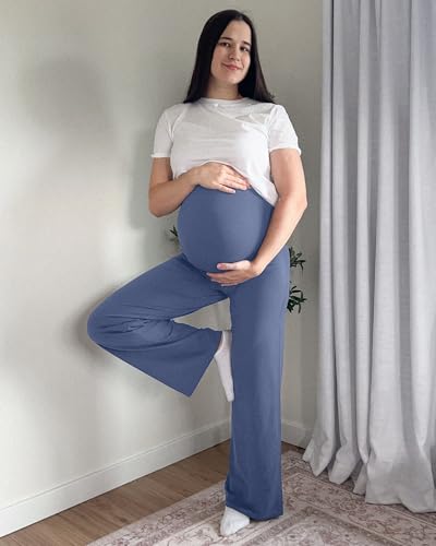Image of G4Free Women's Maternity BareFeel Wide Leg Yoga Pants