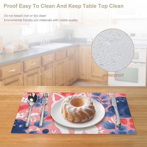 Set de table antidérapant chat résistant chaleur pour repas de fête