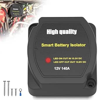 Dual Battery Isolator 12V 140Amp, Voltage Sensitive Relay VSR for UTV Marine Car RV Boat Truck Trailer ATV Camper Moto