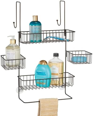 mDesign Hanging Shower Basket - Practical Shower Shelf No Drillin...