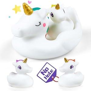 KidBloom Bath Toys, Mold Free Baby Bath Toys, No-Hole Unicorn Toy, Toddlers Toys for Boys Girls