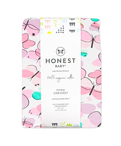 Image of HonestBaby Unisex-Baby Classics Fitted Crib Sheets Set Standard Mattress, 100% Organic Cotton Baby Boys, Girls, Neutral, 2 Pack - Compass, One Size