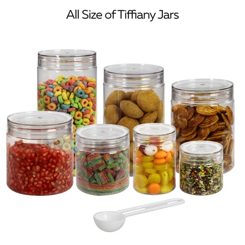 Image of PEARLPET Plastic Containers for Kitchen Storage | Plastic Container Set with Spoon | BPA-Free, Stackable Jars | Transparent, 1400 ML (Set of 2)