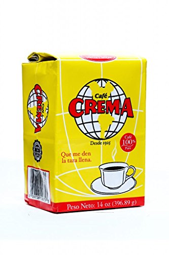 Cafe Crema Ground Coffee from Puerto Rico, 14 Ounce Bag (1 Bag)