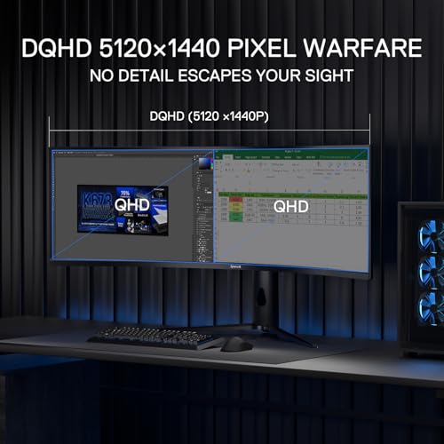 Image of Redragon 49 inch Curve Gaming Monitor - DQHD 5120x1440, 32:9, 240Hz, 2.2ms, Support FreeSync & G-Sync, Eye Care, DisplayPort HDMI, Tilt Adjustable, Ultrawide 1000R Curve Computer Monitor