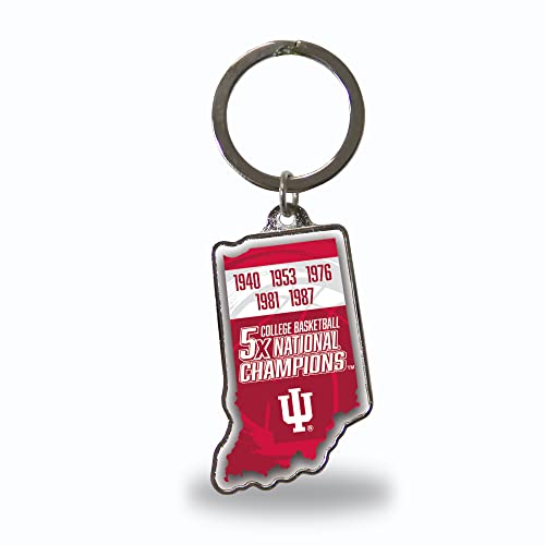 Rico Industries NCAA Indiana Hoosiers Champ State Shape Keychain Large