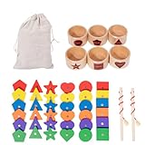 Juguetes de Clasificación y Emparejamiento de Colores - Copa Magnética de Clasificación - Juego de Emparejar Formas con Copa de Madera | Para Niños de 3+ Años Aprendizaje en el Aula Juego para Cumplea