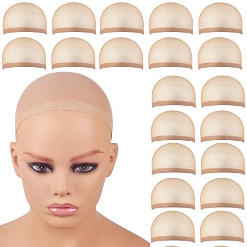 20 Pieces Wig Caps, Wig Caps for Women Lace Front Wig Stocking Caps for Wigs Nude Wig Cap (20pcs)