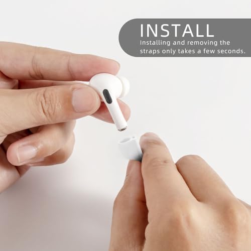 Image of Magnetic Anti-Lost Straps for AirPods,2 Pack Ultra Strong Magnetic AirPods Strap Anti-Lost Neck Rope Cord,Soft Silicone Sports Lanyard Compatible with AirPods 1&2 / Pro /2nd /3rd(2 Pack White)