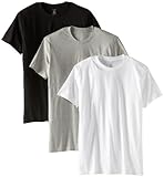Calvin Klein Men's 3-Pack Classic Crew Neck T-Shirt, White/Black/Heather Grey, Large