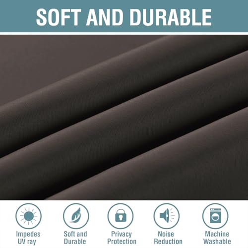 Image of H.VERSAILTEX Blackout Curtains for Bedroom 63 Inches Length Thermal Insulated Curtain Energy Efficient Curtain Small Window Blackout Drapes for Winter Season, 1 Panel, Chocolate Brown, 52 inch W x 63 inch L