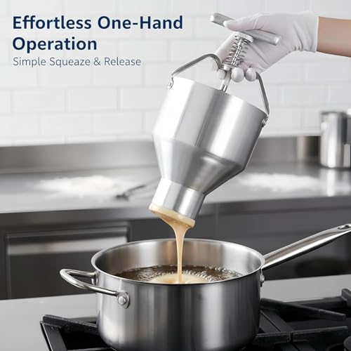 Dispensador manual para hacer donas, prensa de grosor ajustable de 3 L con soporte, extrusora de donas para el hogar, panadería y cocina
