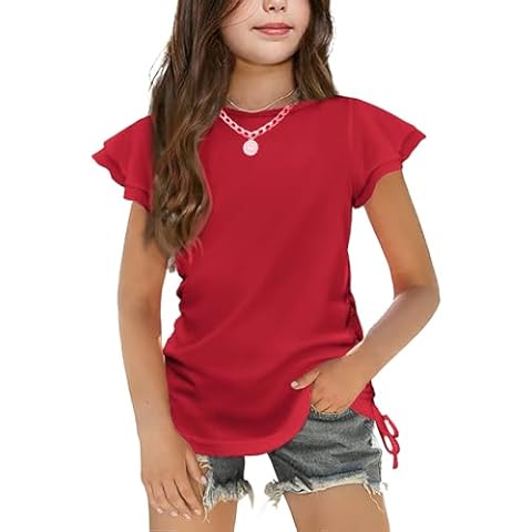 Arshiner Girls Ruffle Sleeve Shirt Cover